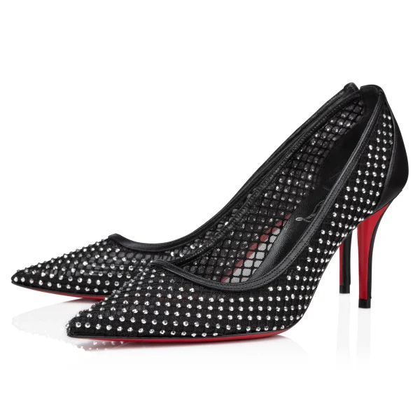 Outlet Christian Louboutin Apostropha Mesh Strass Black