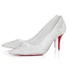 Hot Christian Louboutin Apostropha Mesh Strass Bianco