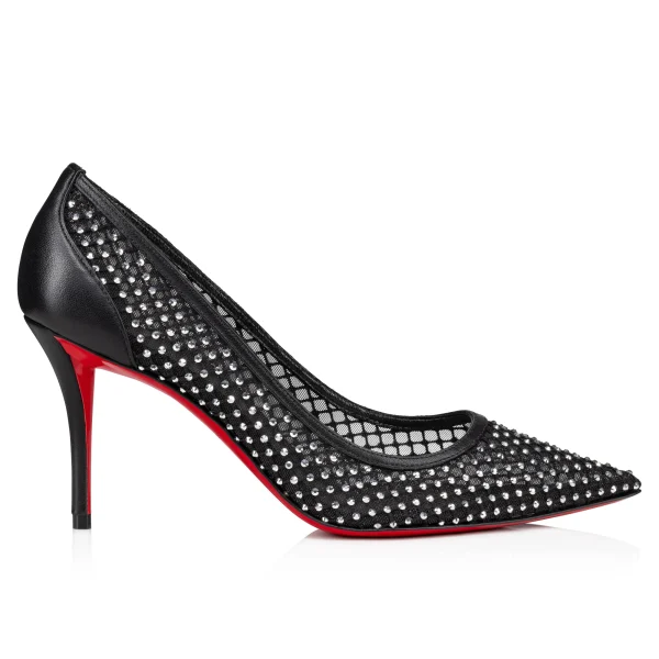 Outlet Christian Louboutin Apostropha Mesh Strass Black