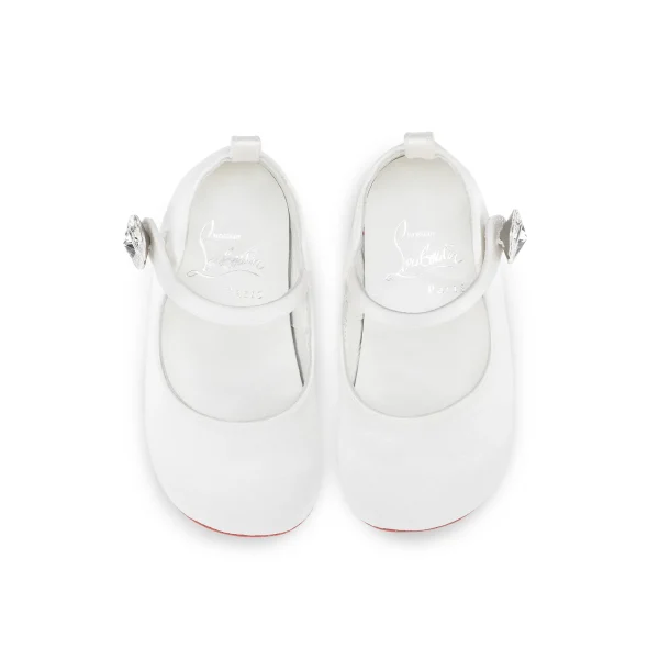 Online Christian Louboutin Baby Love Chick Strass Bianco