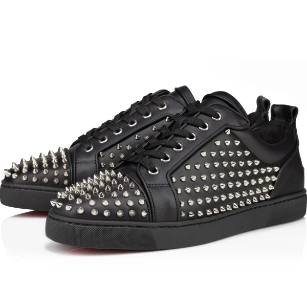 Best Christian Louboutin Louis Spikes Junior Black